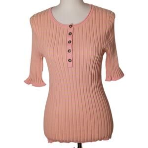 Vintage Sundance Poorboy ribbed top lettuce hem deadstock Large 90s does 70s